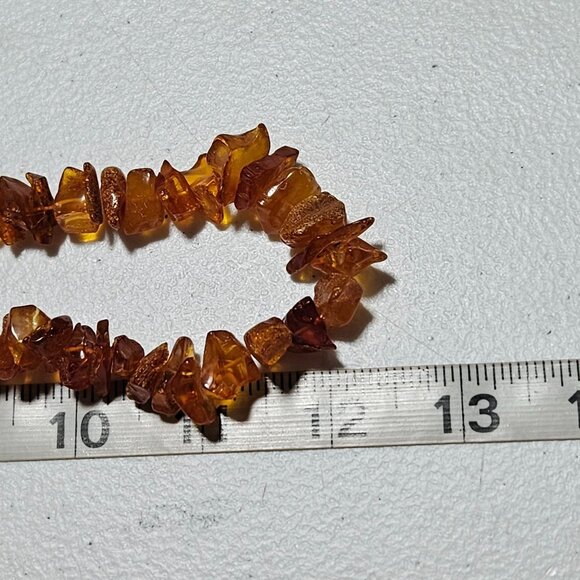 Amber Chip Chunky Statement Necklace Orange Boho Spiritual Healing Jewelry - Picture 5 of 5
